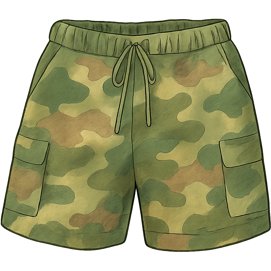 ghibli style camo shorts emoji