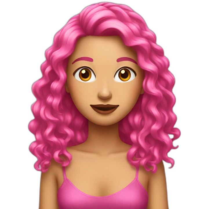 Cabelo rosa emoji