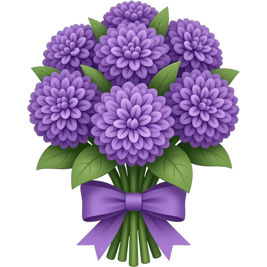 Mor menekşe buketi emoji