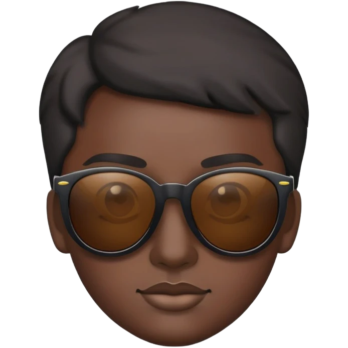 face with sunglasses but black skin tone emoji