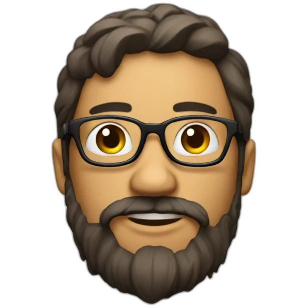 Bearded Latin man naked with glasses and a diploma in front emoji