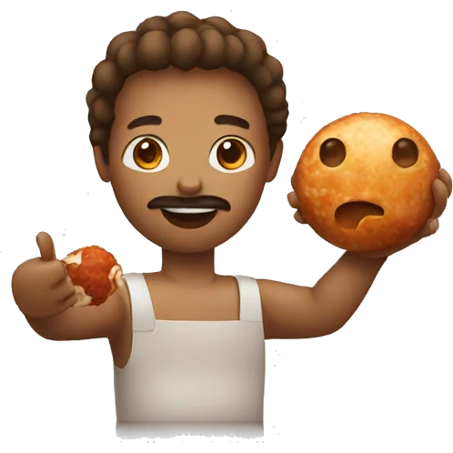 emoji holding meatball emoji