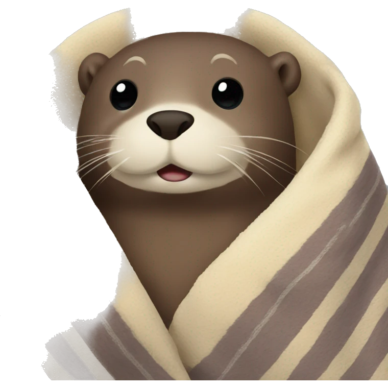 otter cozy in blanket emoji