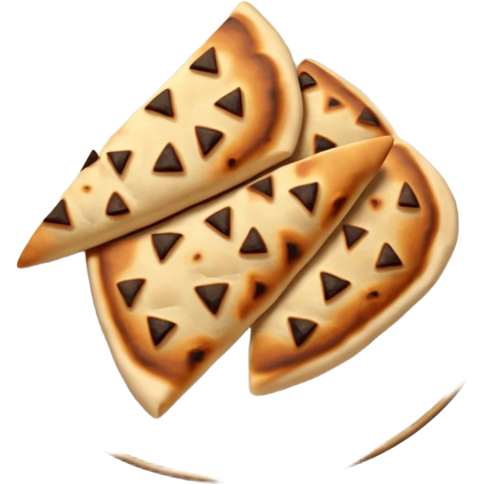 naan bread cut in triangles on a plate emoji