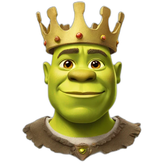 Shrek avec une couronne emoji