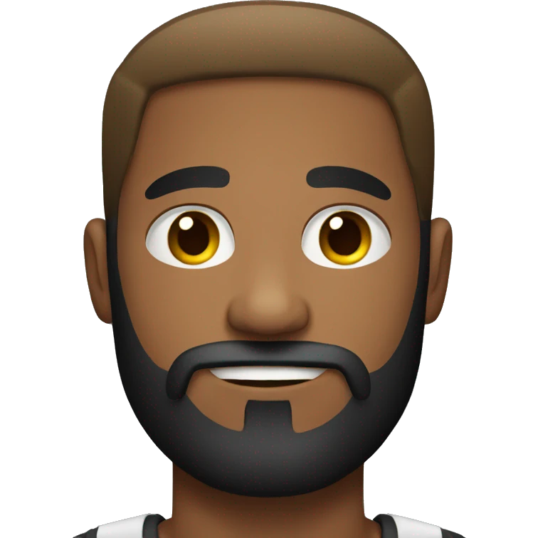 black-bearded guy with cut hiar style emoji