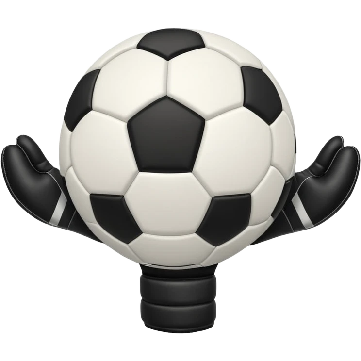 Soccer ball with Goalkeeper gloves emoji