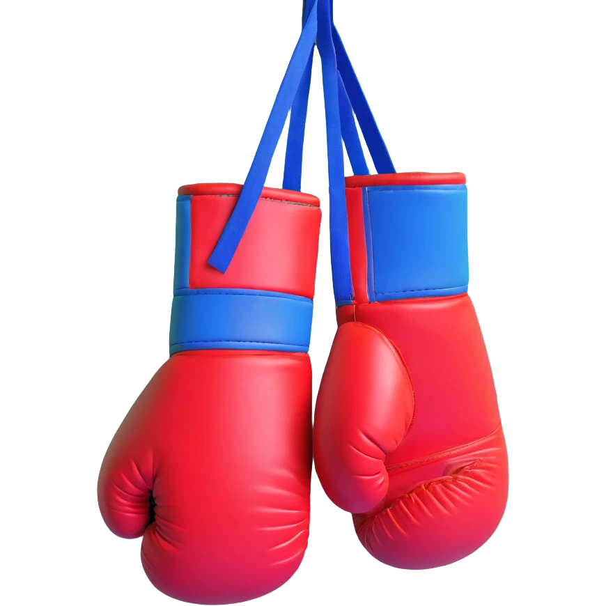 Boxing gloves with Mario colors, red with blue straps emoji
