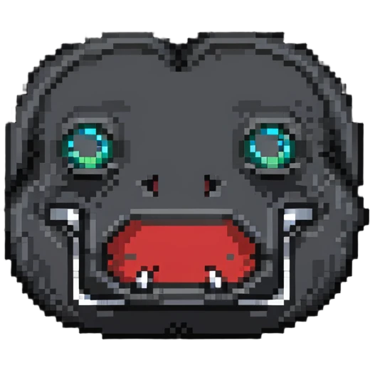 sackface with patches, buttons for eyes, and detailed zipper mouth emoji