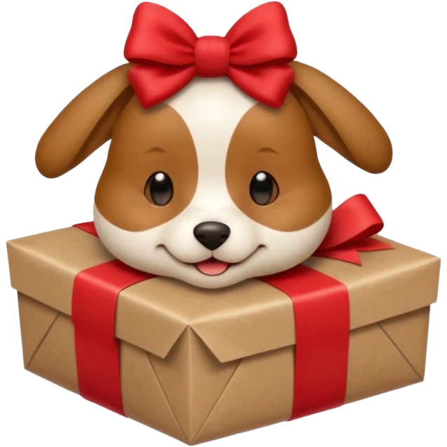 Dog in wrapped paper new yaer  emoji