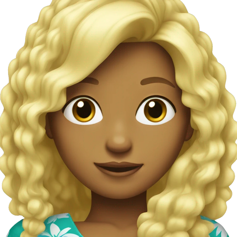 blonde girl hawaian  emoji