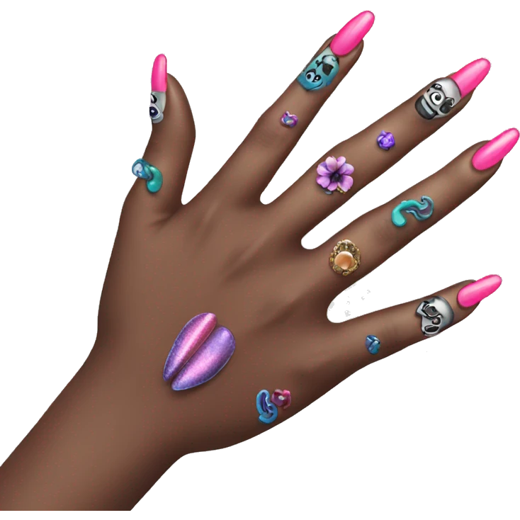 Hand with nail art emoji