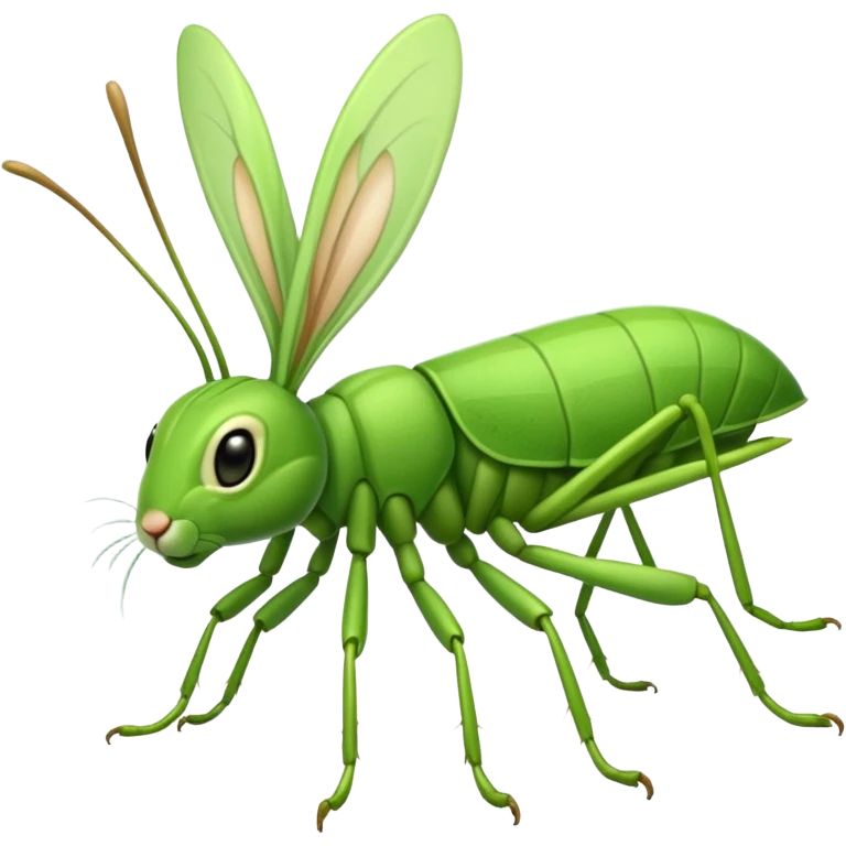 Grasshopper with bunny ears emoji