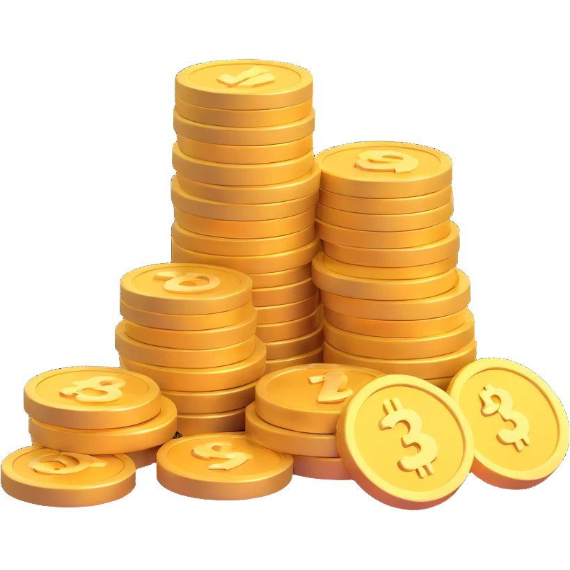 3D stack of gold coins with a calendar and a checkmark, symbolizing weekly saving, Microsoft 3D emoji style emoji