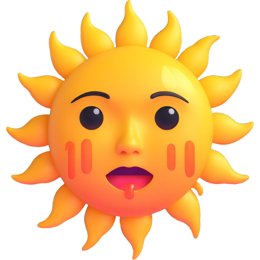 crying sun with visible tears emoji