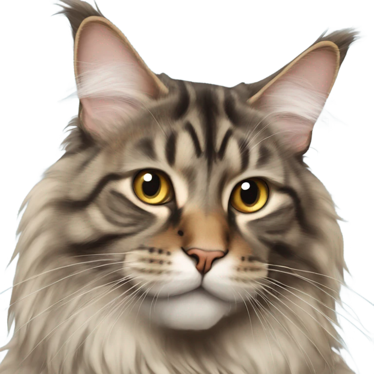 Maine Coon with a stupid face and butterfly on his nose emoji