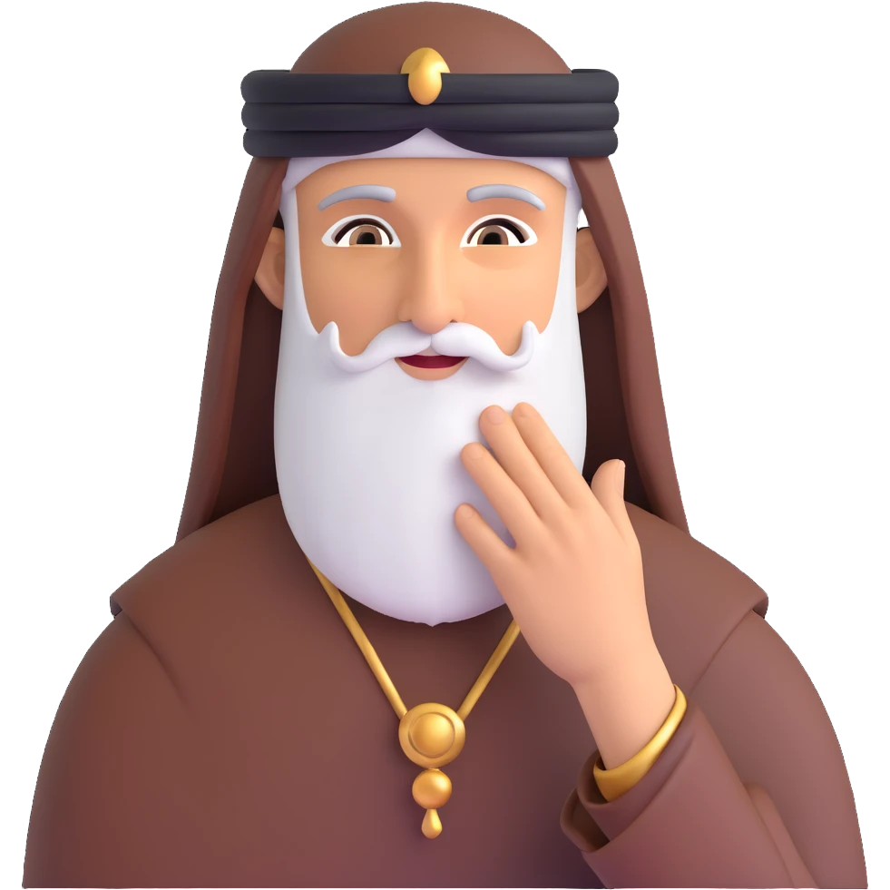 Middle Eastern wise man stroking beard in contemplation emoji