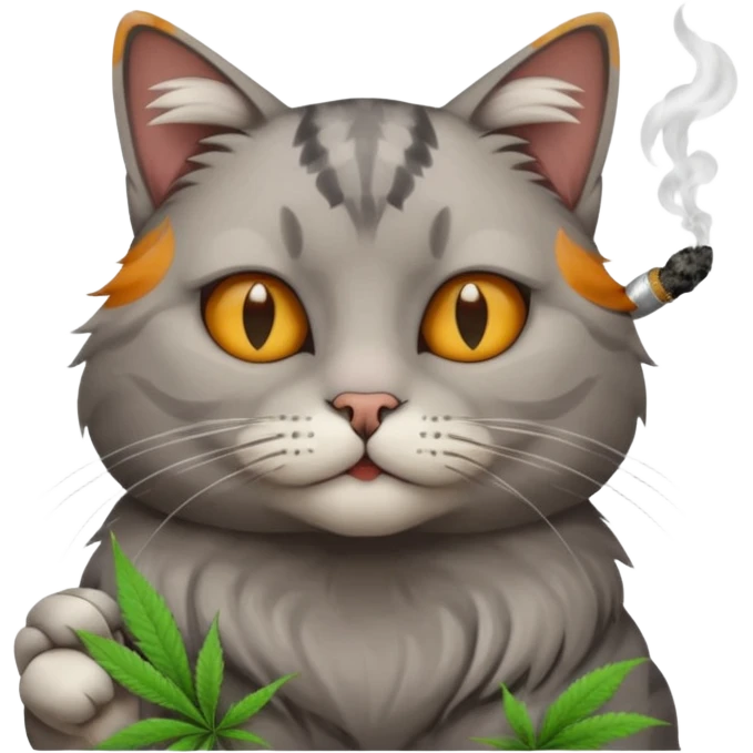 cat smoking marijuana emoji