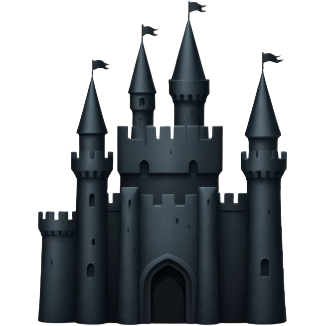 iOS emoji, minimal dark fantasy, black castle silhouette, flat emoji