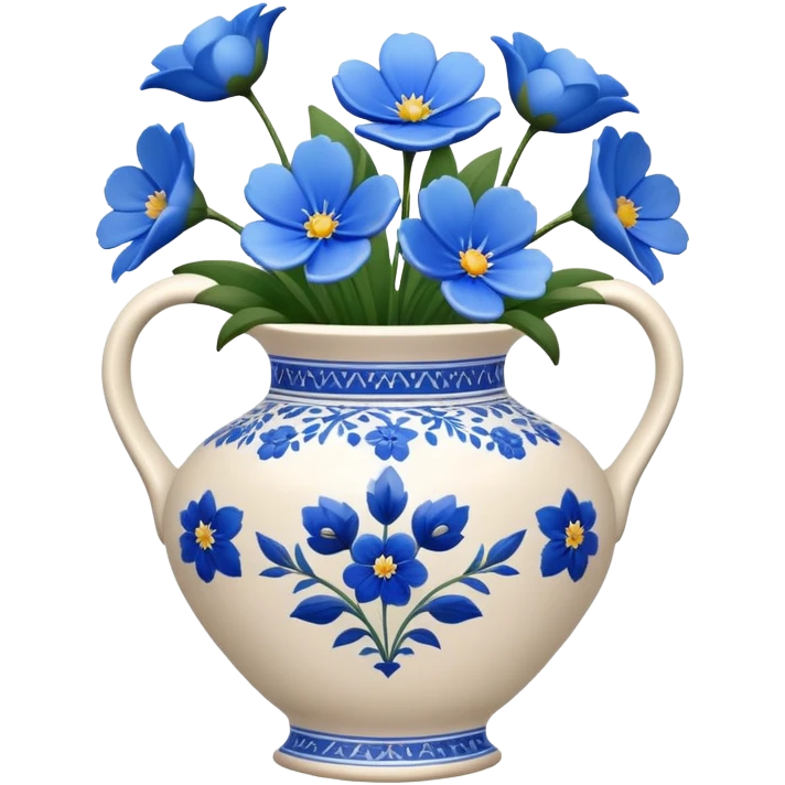 vase of blue flowers emoji