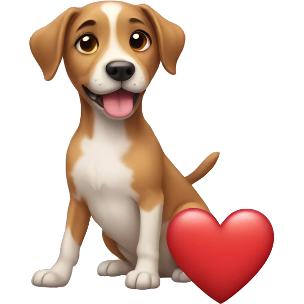 Dog with heart emoji
