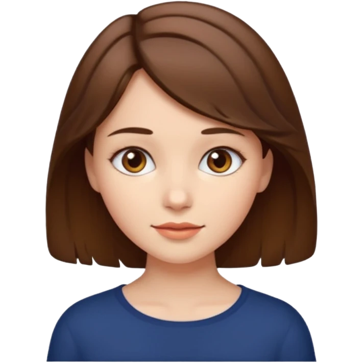 Создай девушку в стиле ios , светлой кожей , с короткими немного волнистыми волосами, сделай ее обязательно красивой emoji