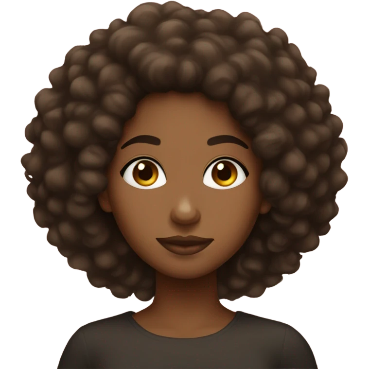 Brown girl with Afro textured hair emoji