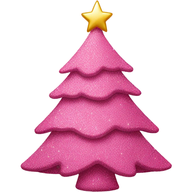 Pink Christmas tree with glitter emoji