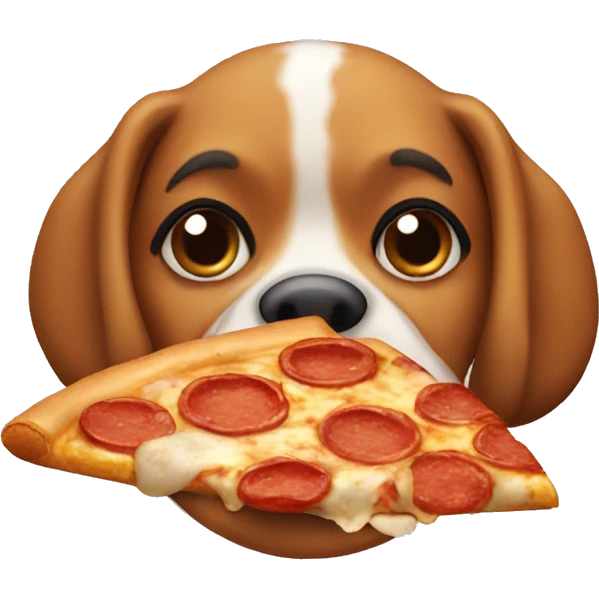 Dog eating pizza emoji