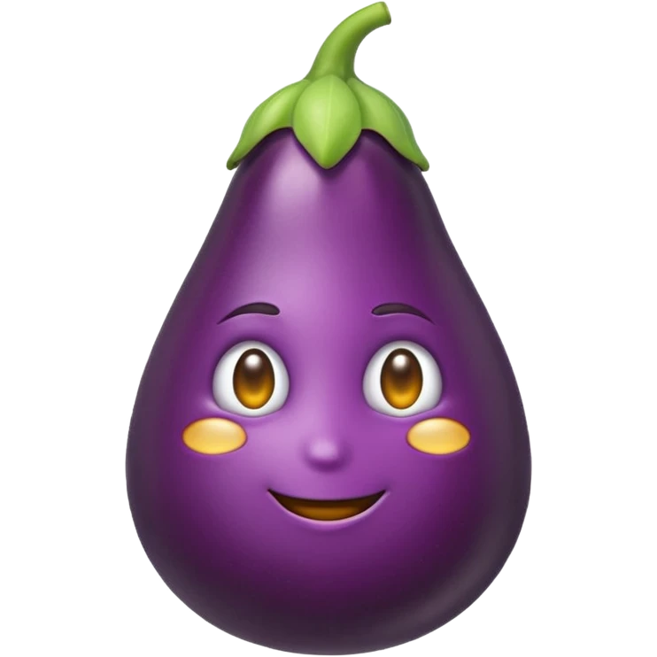 Un emoji jaune avec une aubergine emoji