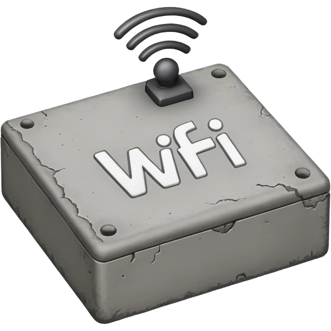 A Block saying "wifi" lying on a street emoji