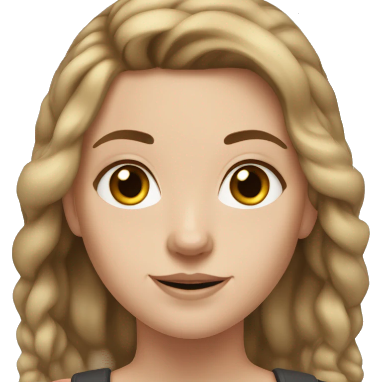 White girl with brown hair gym emoji
