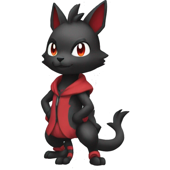 cool black red animal hybrid Fakemon full body emoji