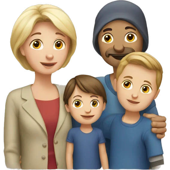 french-russian parents with two children emoji