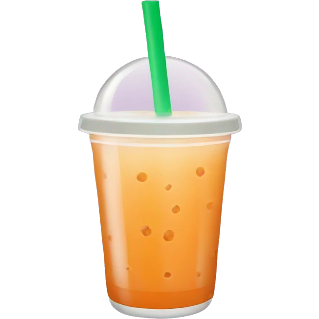 orange bubble tea with boba emoji