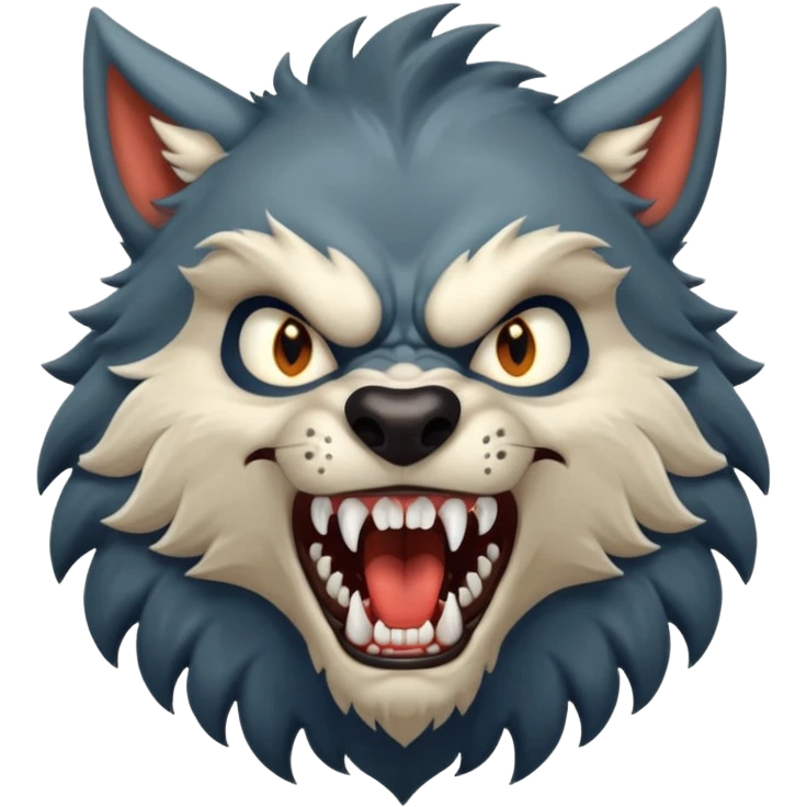 Werewolf – Furry wolf-man mid-roar emoji