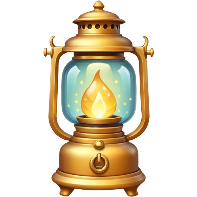 magic lantern object icon, glowing enchanted lantern, warm golden light inside, subtle magical particles floating, fantasy style, 3D cartoon, mobile game icon style, centered, clean background, no text, no watermark
 emoji