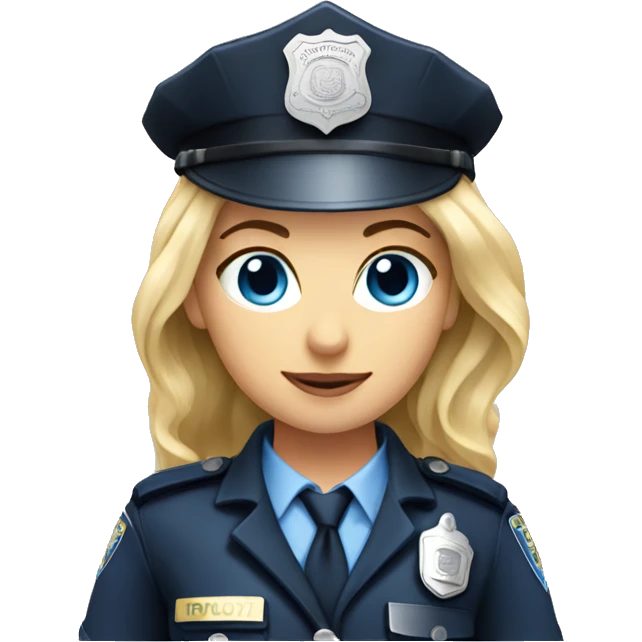 Blonde Police Woman with Blue eyes emoji