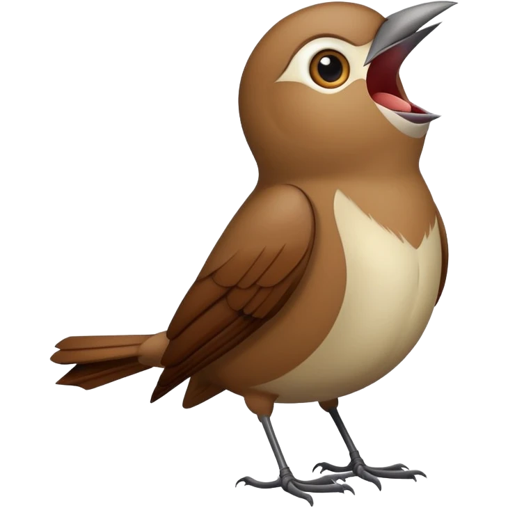 nightingale bird singing with open beak emoji