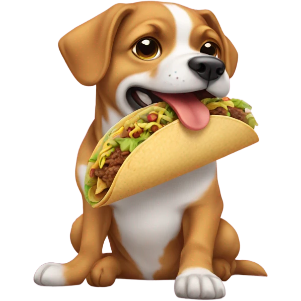 Dog eating a taco emoji