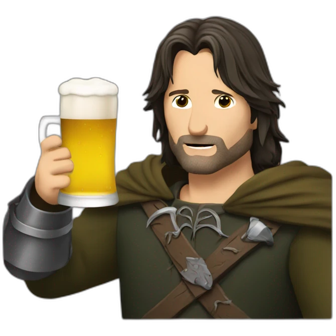 Aragorn drinking a beer  emoji