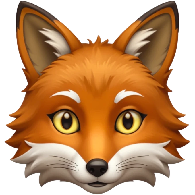 a brown fox with yellow eyes emoji emoji