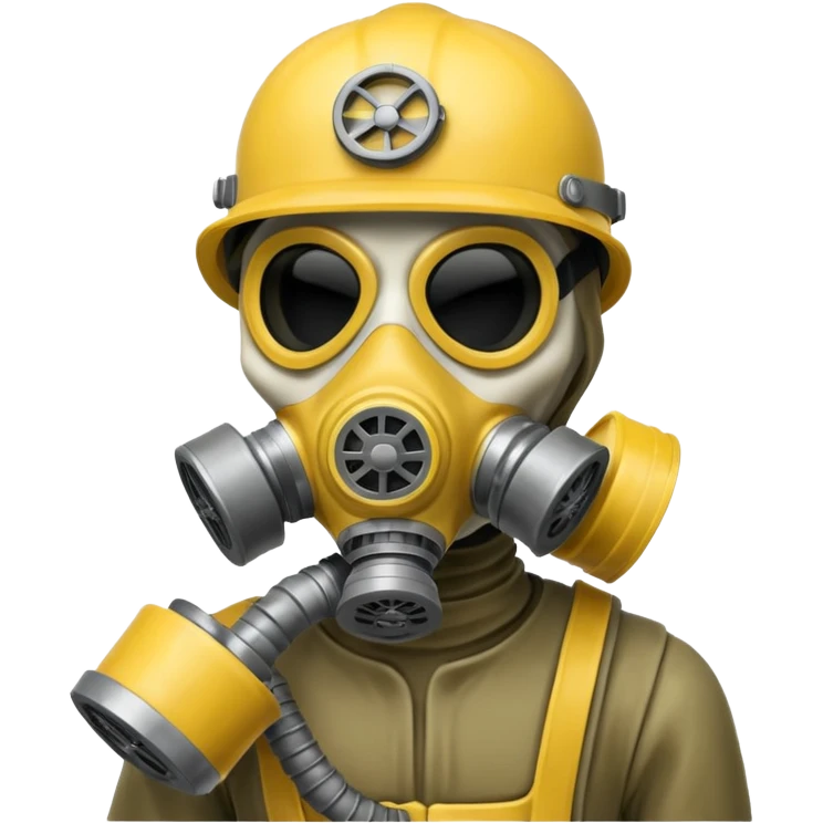 Skeleton wearing a gas mask emoji