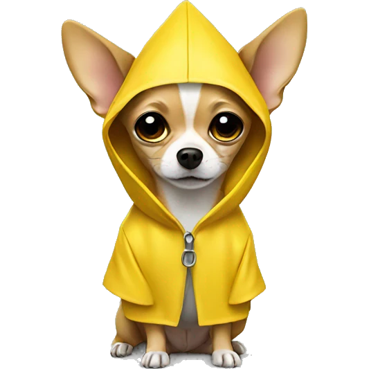 Chihuahua in a yellow raincoat emoji