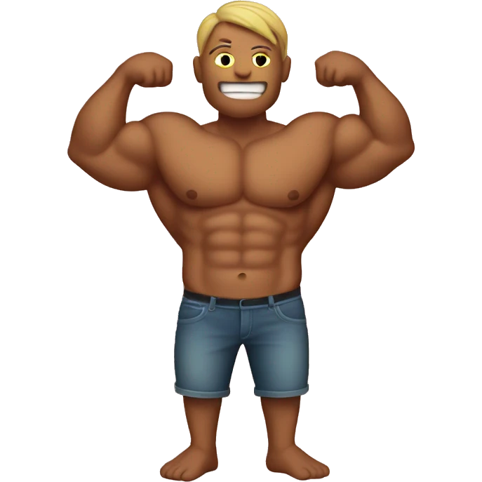 Flexing emoji with jelly roll abs emoji