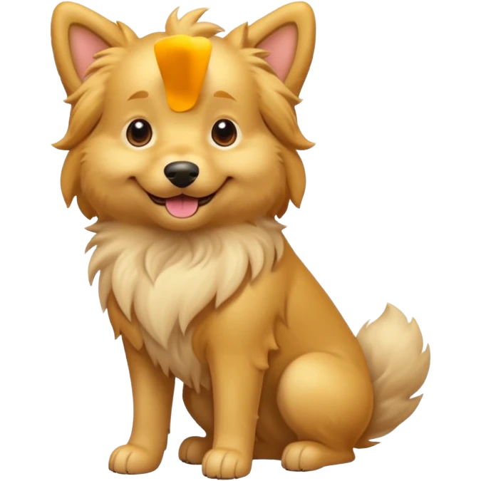 full body of golden dog emoji