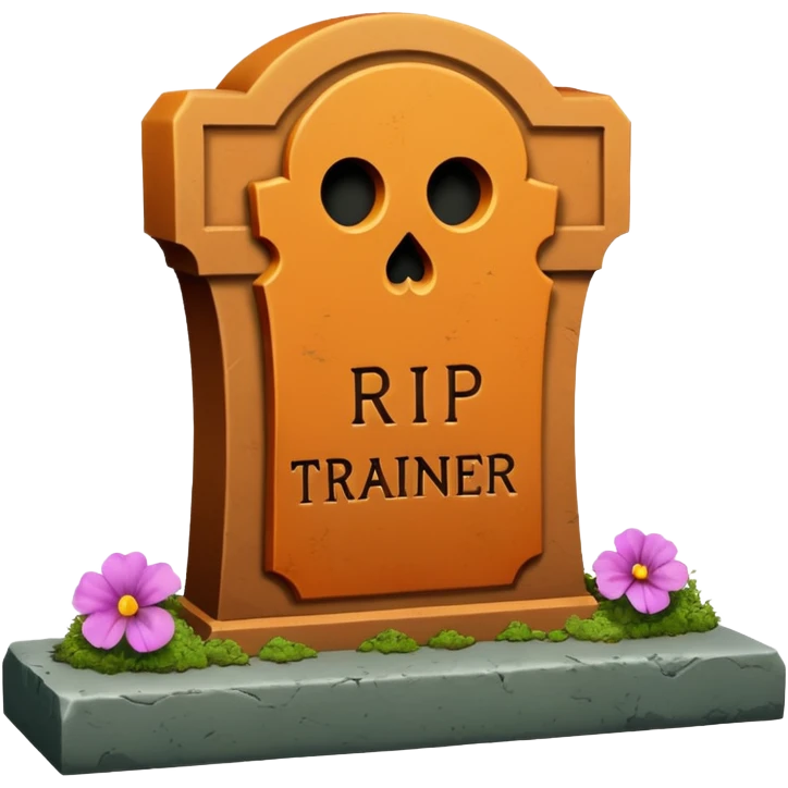 RIP tombstone with label "RIP Auto Trainer" emoji