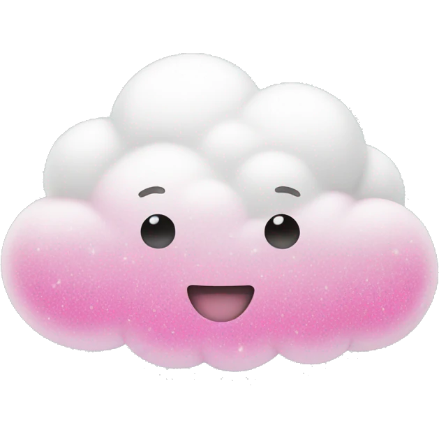 An white cloud with pink sparkles  emoji