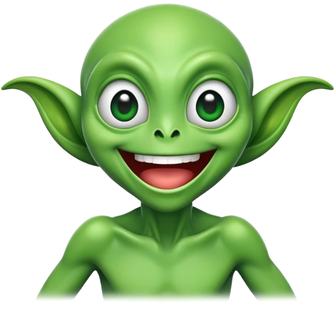 Laughing alien emoji