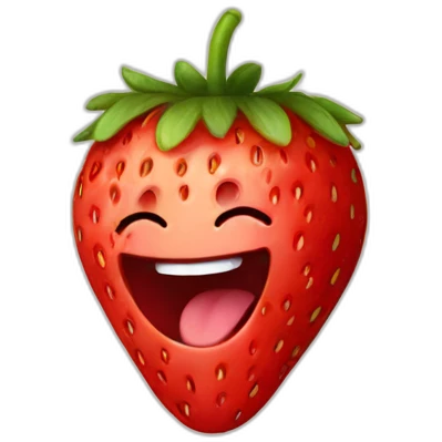 strawberry laughing emoji